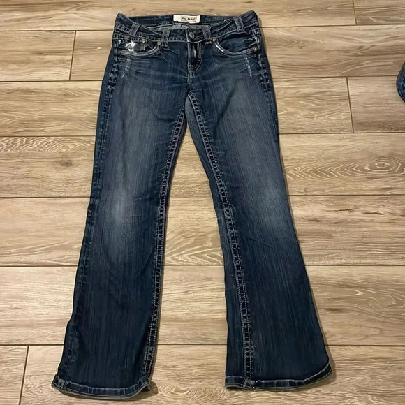 MEK distressed boot cut jeans Medium Wash Women’s Size 27 - Picture 3 of 15
